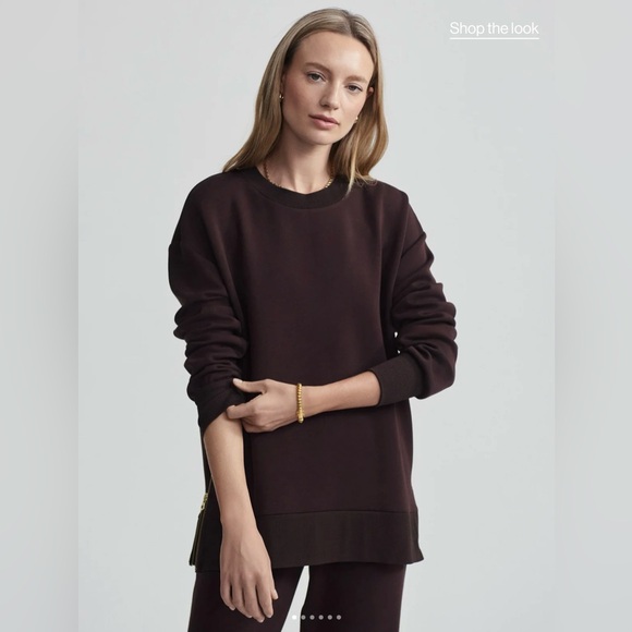 Varley Gabriella Sweat Sweatshirt - Coffee Bean - Size Small - Picture 1 of 6